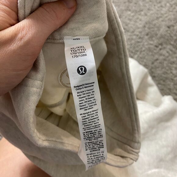 Lululemon Size XL XXL Scuba Oversized Funnel-Neck Half Zip Heathered Bone Gold - Picture 9 of 9